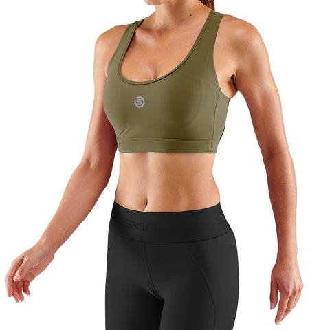 SKINS SERIES-3 WOMEN'S ACTIVE BRA OLIVE