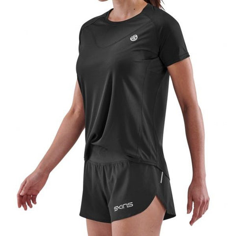 SKINS SERIES-3 WOMEN'S SHORT SLEEVE TOP BLACK