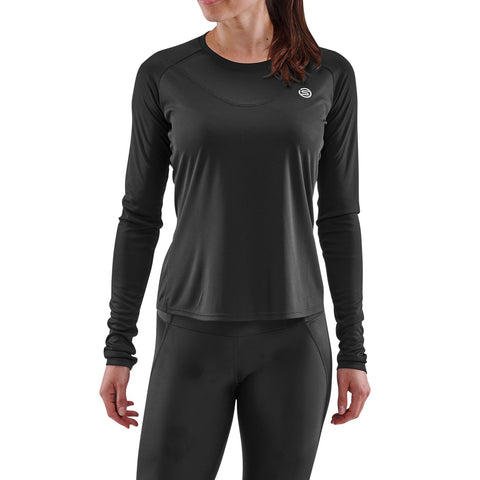 SKINS SERIES-3 WOMEN'S LONG SLEEVE ACTIVE TOP BLACK