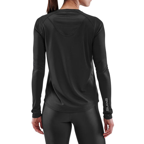 SKINS SERIES-3 WOMEN'S LONG SLEEVE ACTIVE TOP BLACK