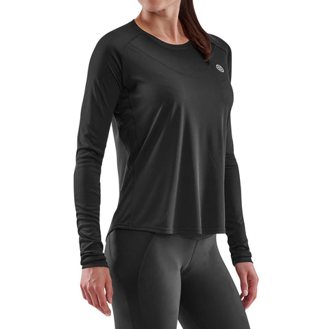 SKINS SERIES-3 WOMEN'S LONG SLEEVE ACTIVE TOP BLACK